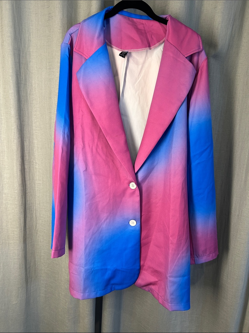 SHEIN Pink and Blue Ombre Blazer Jacket